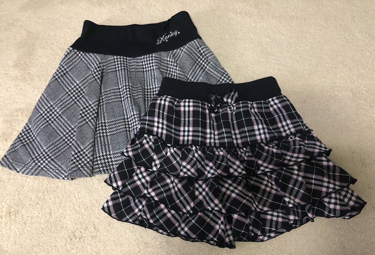 Yahoo!オークション - 140センチ キュロットスカート 2枚組 グレー