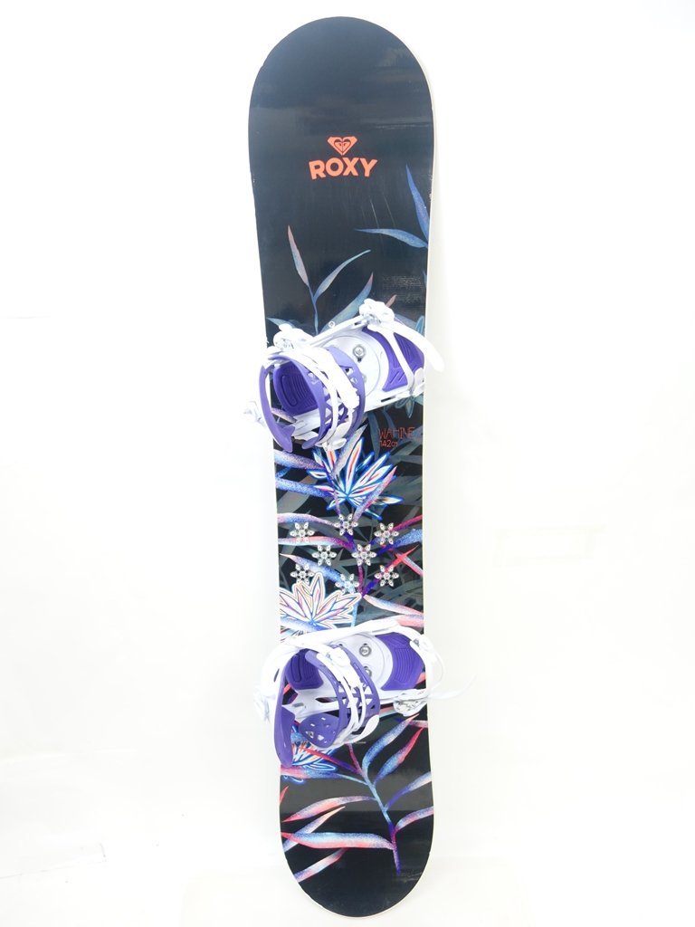 中古 18/19 ROXY Wahine(ワヒーニー) レディース142cm ビンディング付き 2点セット スノーボード ロキシー_画像1