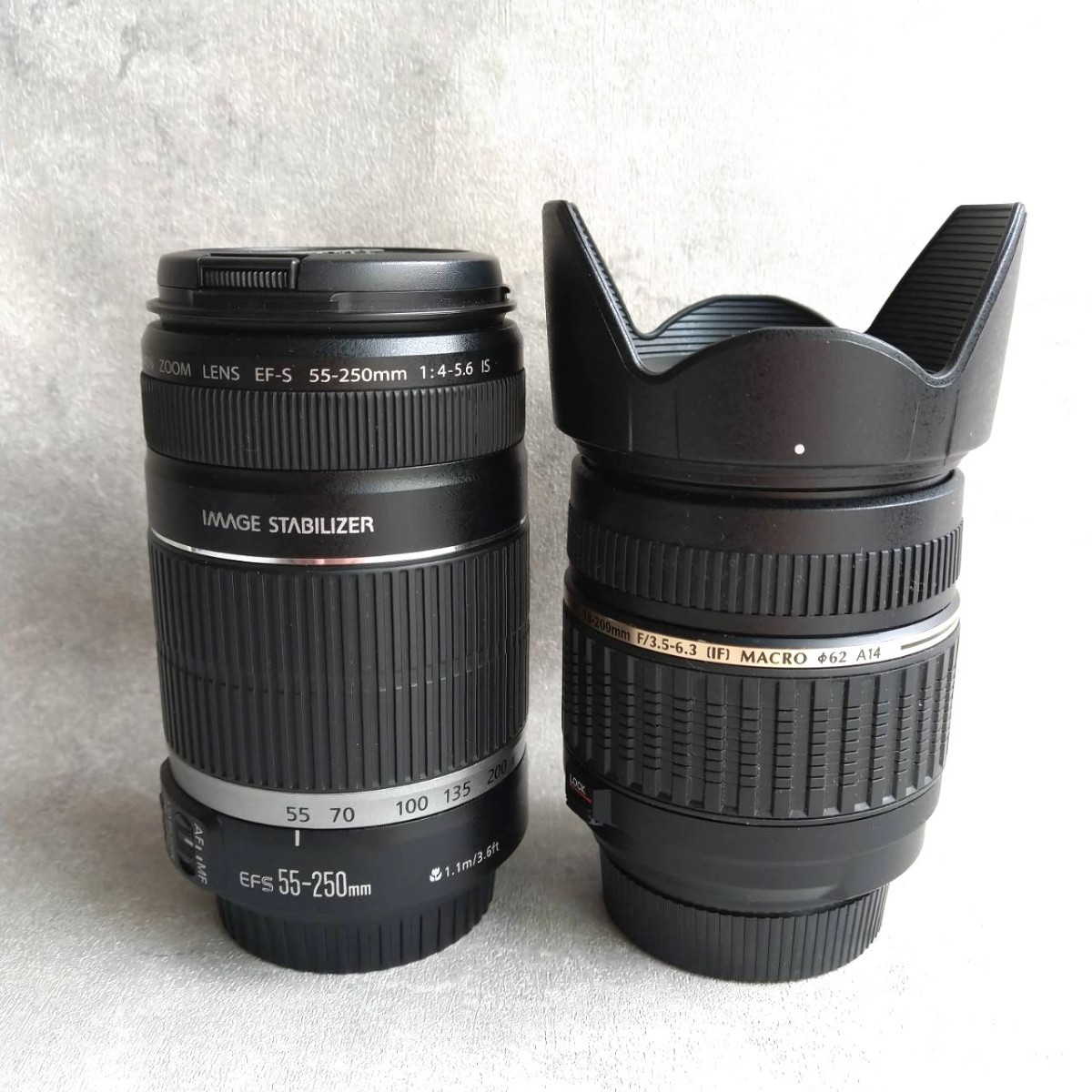 Canon EF-S LENS 55-250mm 1:4-5.6 IMAGE STABILIZER TAMRON AF 18-200mm F/3.5-6.3 IF MACRO カメラレンズ 2個セット_画像1