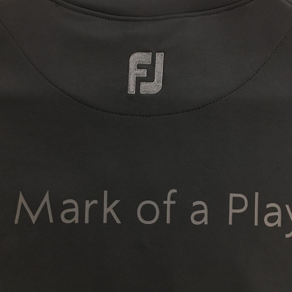 【超美品】フットジョイ 半袖ハイネックシャツ 黒×グレー ビックプリント メンズ M ゴルフウェア 2021年モデル FootJoy_画像4