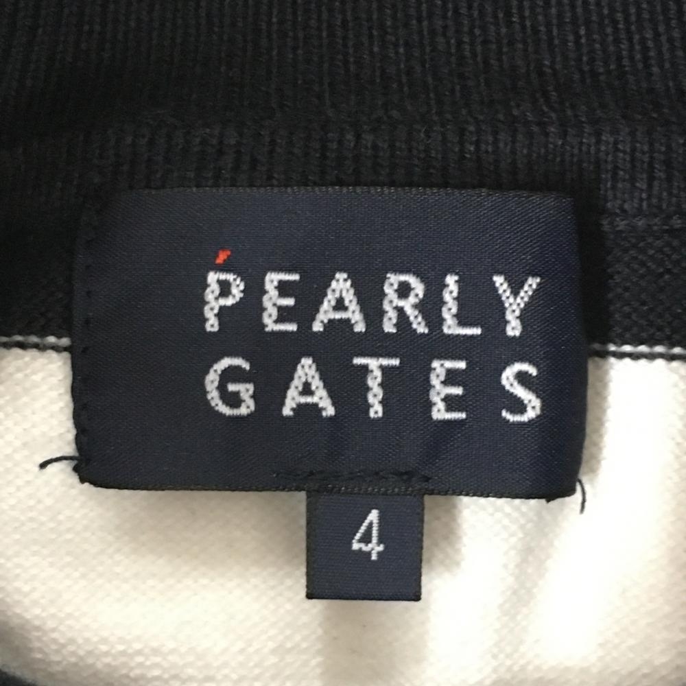 パーリーゲイツ タートルネックセーター ネイビー×白 ボーダー ニット メンズ 4(M) ゴルフウェア PEARLY GATES_画像4