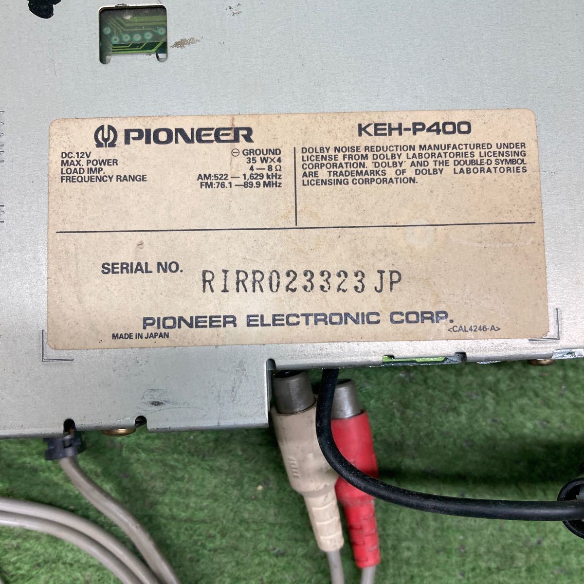 AV11-135 激安 カーステレオ Carrozzeria Pioneer KEH-P400 RIRR023323JP カセット 通電未確認 ジャンク_画像5