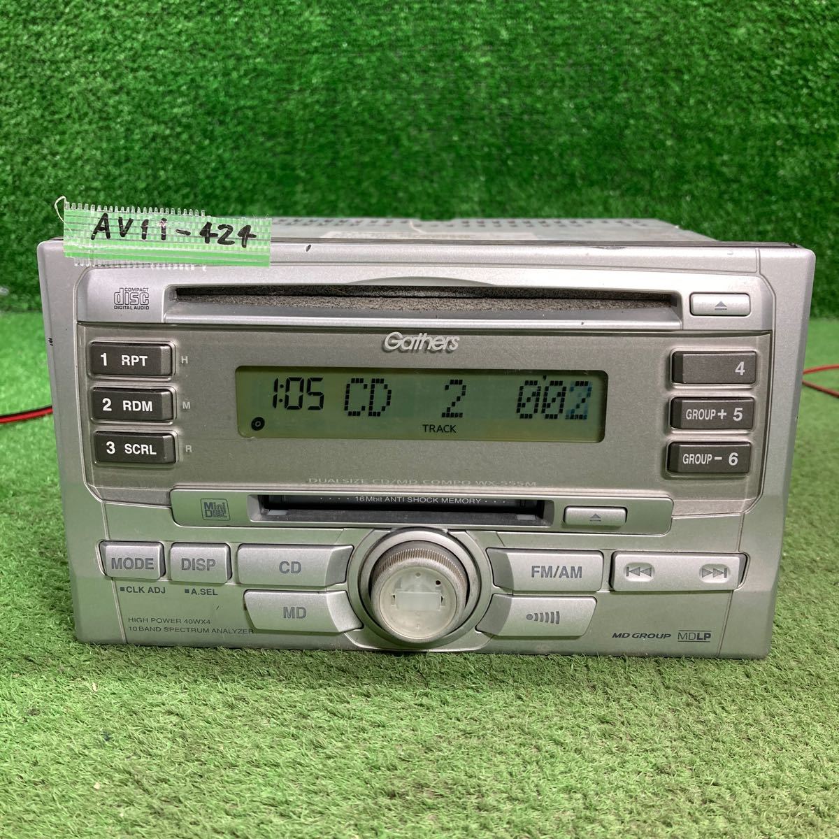 AV11-424 激安 カーステレオ HONDA Gathers WX-555M Panasonic RM-W35SBZB WD5BA 22526 CD 確認用配線使用 簡易動作確認済み 中古現状品_画像2