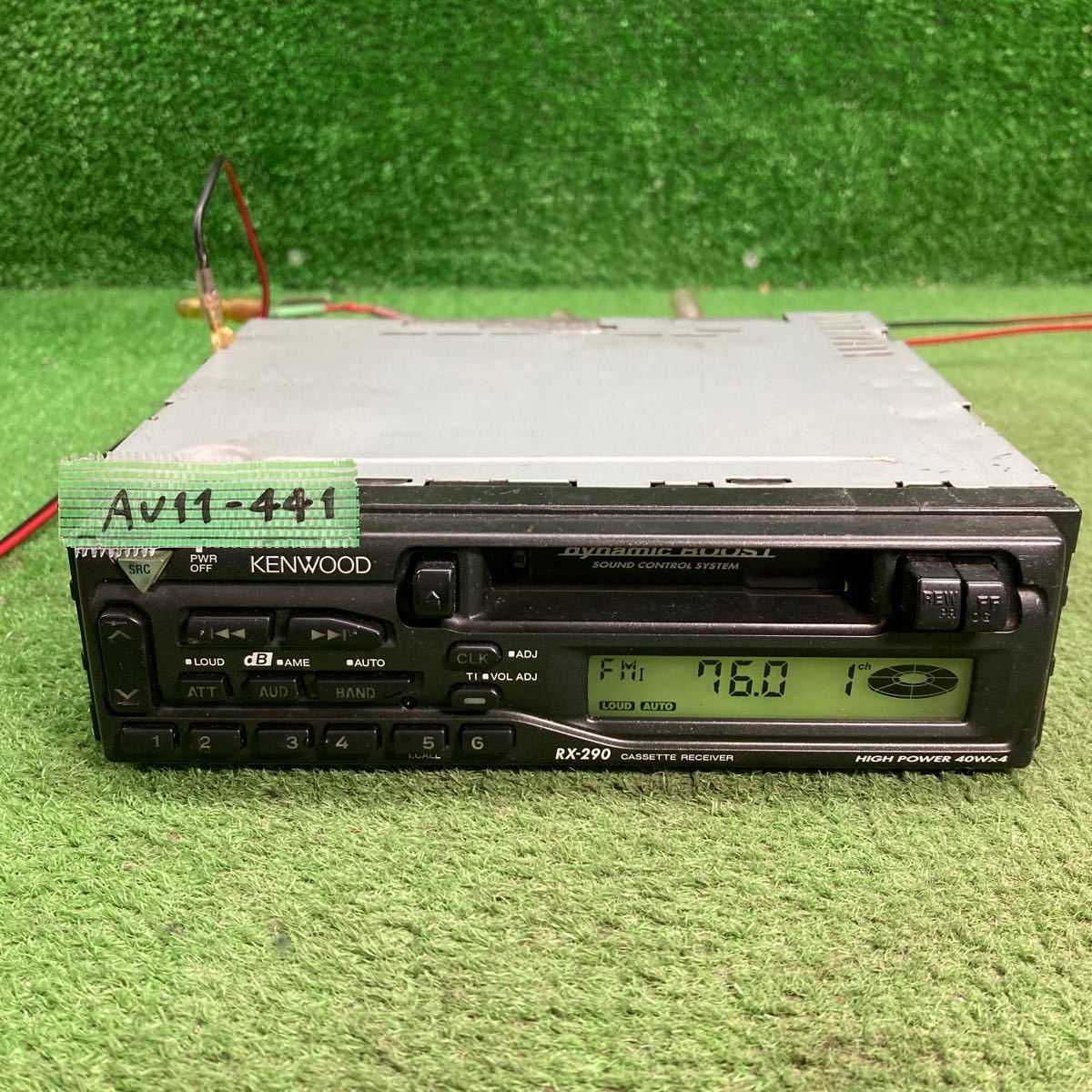 AV11-441 激安 カーステレオ KENWOOD RX-290 80700886 カセット 確認用配線使用 簡易動作確認済み 中古現状品_画像1