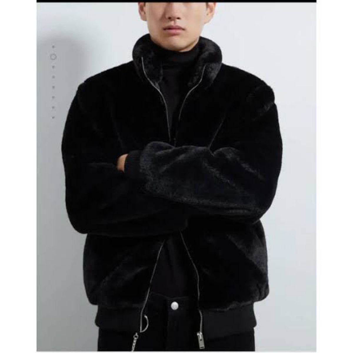 ZARA ザラ フェイクファー ボンバージャケット メンズ M ZARA ザラ フェイクファー ボンバージャケット メンズ M