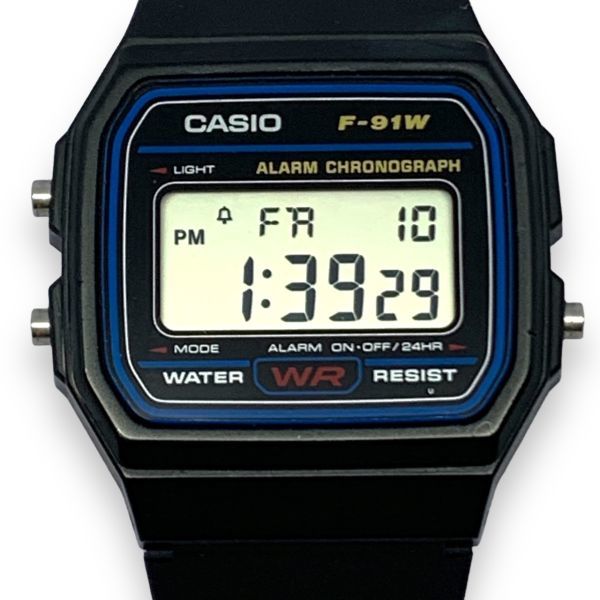 ■稼働品・極美品・良品　CASIO　カシオ　F-91W デジタル腕時計　チープカシオ　アラーム クロノグラフ　電池交換済 インボイス対応店_画像1