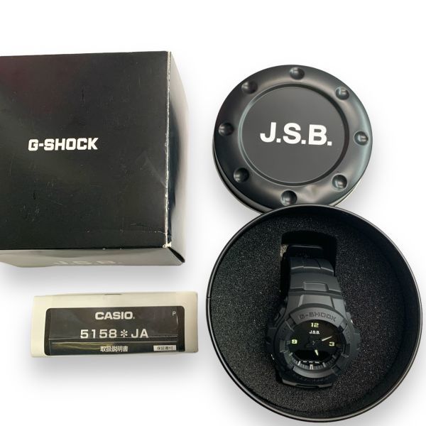 ■ほぼ未使用品・極美品・稼働品　CASIO G-SHOCK × J.S.B. アナログ／デジタル G-100 ブラック JSBコラボ　箱/取説付