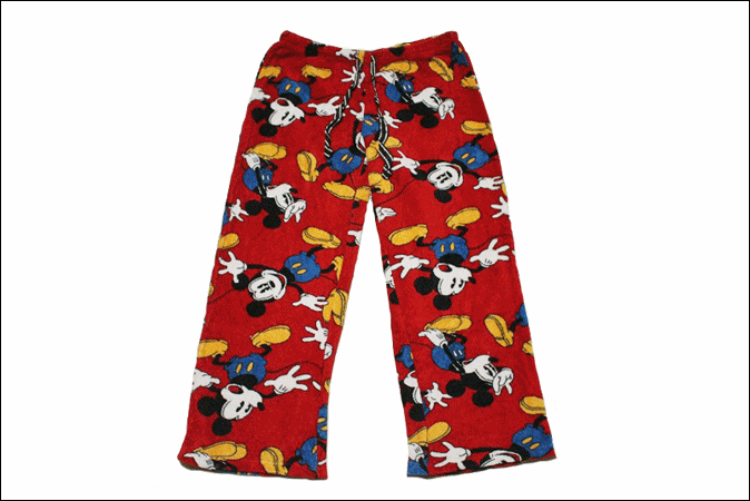 [LARGE] Disney Disney Mickey Mouse общий рисунок пижама брюки флис Vintage Vintage USA б/у одежда Old EB510