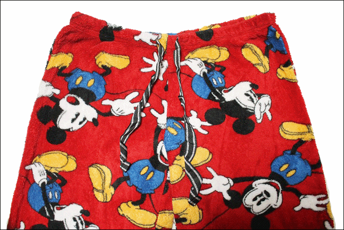 [LARGE] Disney Disney Mickey Mouse общий рисунок пижама брюки флис Vintage Vintage USA б/у одежда Old EB510