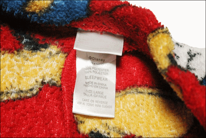 [LARGE] Disney Disney Mickey Mouse общий рисунок пижама брюки флис Vintage Vintage USA б/у одежда Old EB510