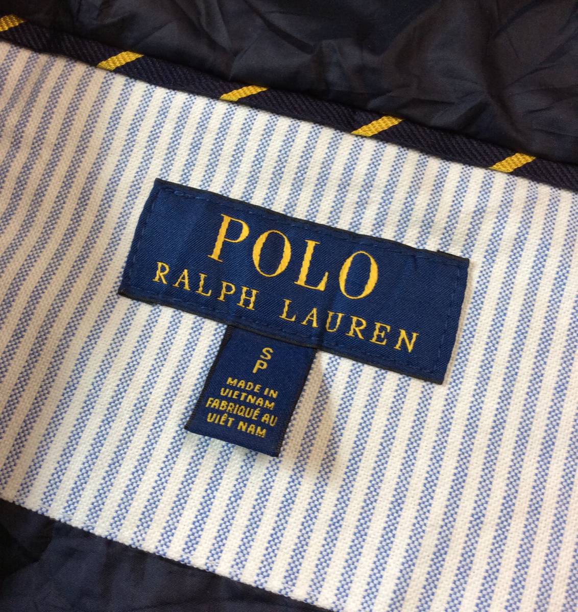 Ralph Lauren ラルフローレン ナイロンジャケット ウインドブレーカー フード付き ブルー ポリエステル メンズ S _画像8