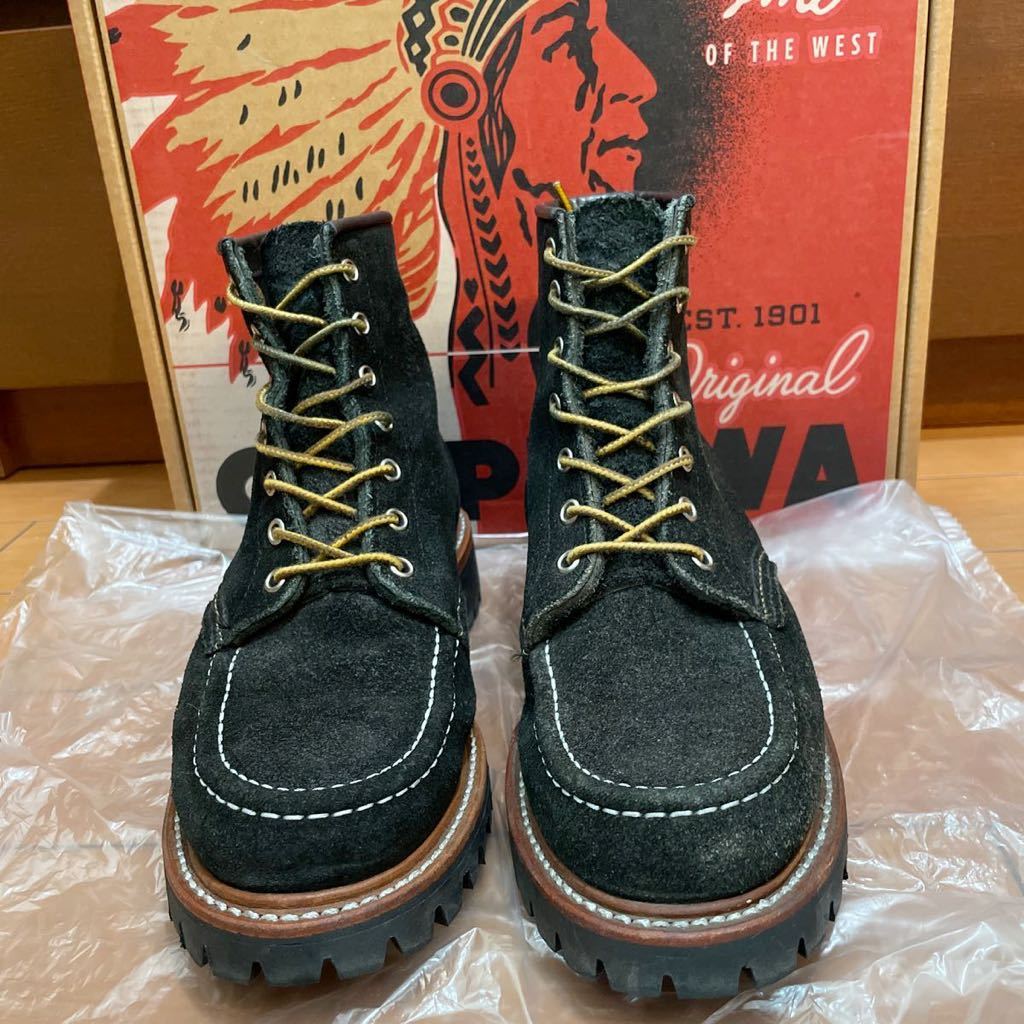 CHIPPEWA Chippewa 1901M62 6 -inch moktulagido field boots size 7 1/2D black suede oil do leather USA made shoes 