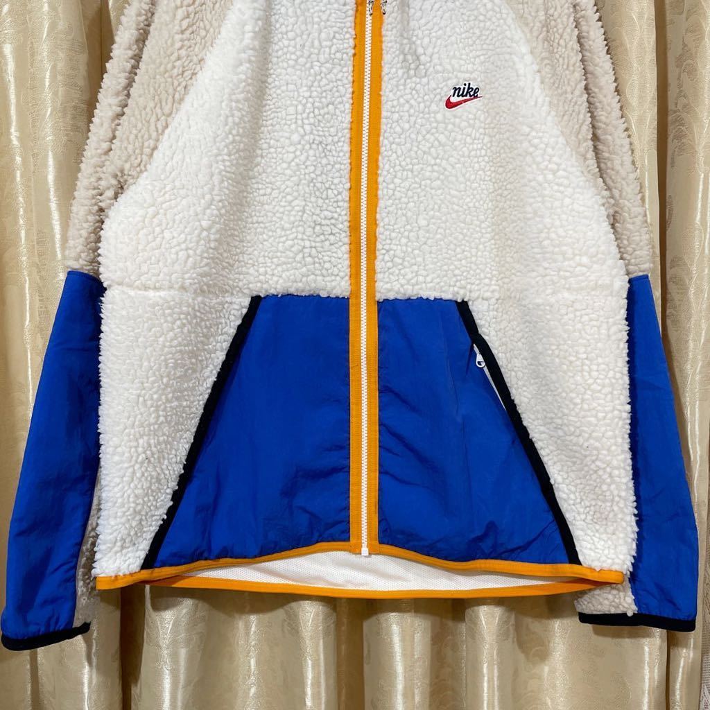 ナイキ NIKE SHERPA HERITAGE JKT サイズXL マルチカラー フリース ボア フルジップ ジャケット_画像6