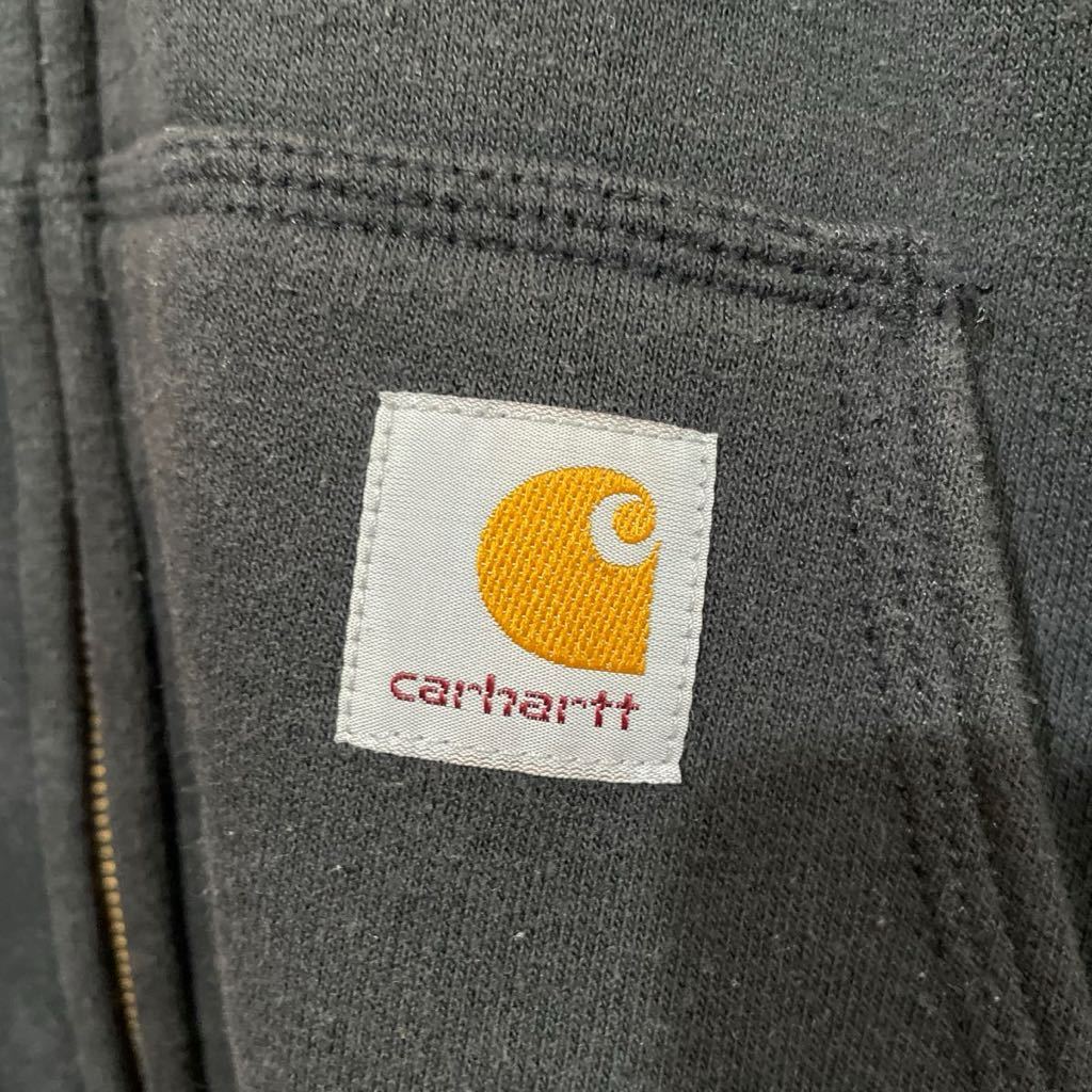 カーハート Carhartt フルジップパーカー サイズL ブラック メキシコ製 ORIGINAL FIT スウェット トレーナーの画像7