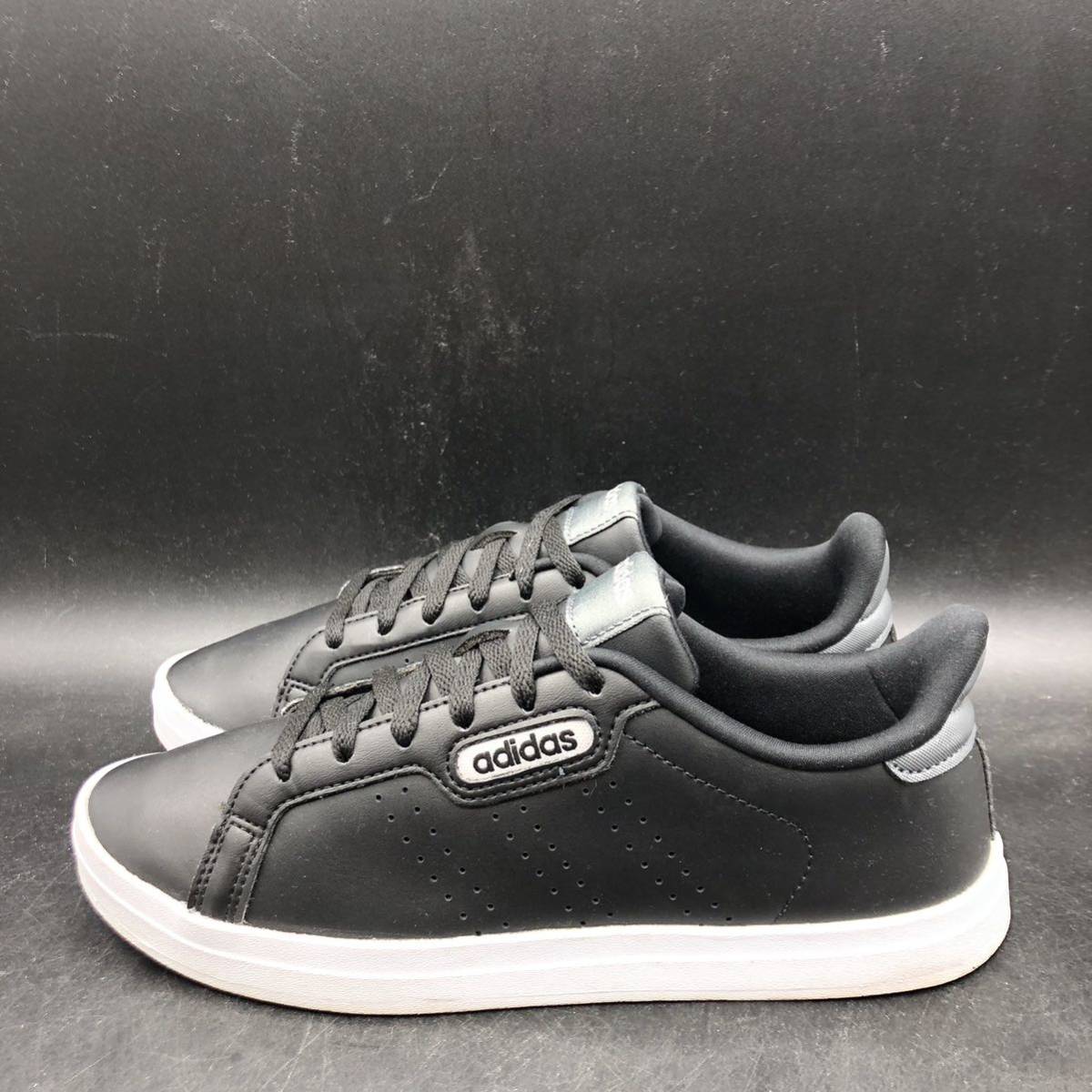 M1782 美品 adidas アディダス COURTPOINTCLX コートポイント ローカット スニーカー US6.5/23.5cm ブラック 黒 靴 シューズ FW7384 _画像4