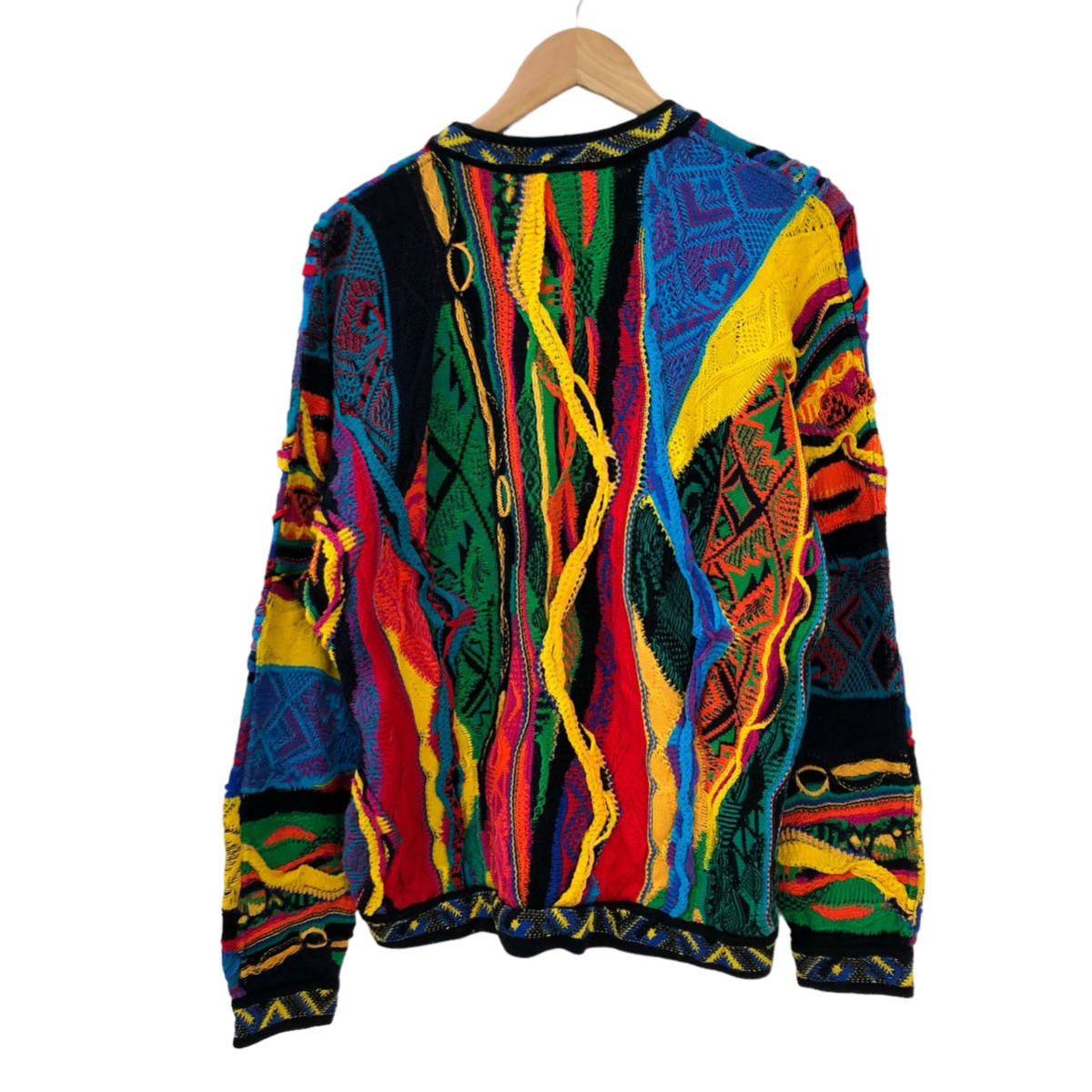 H671 COOGI AUSTRALIA クージー オーストラリア製 3Dニット 3Dパターン ニット セーター トップス クレイジーカラー メンズ M_画像6