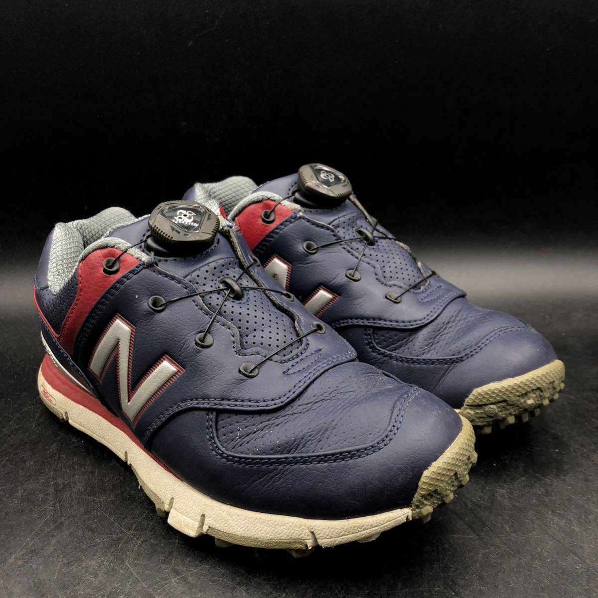 M1846 NEW BALANCE ニューバランス 574 ゴルフシューズ スパイク シューズ BOA ボア レディース US5.5/22.5cm ネイビー WGB574NR_画像2