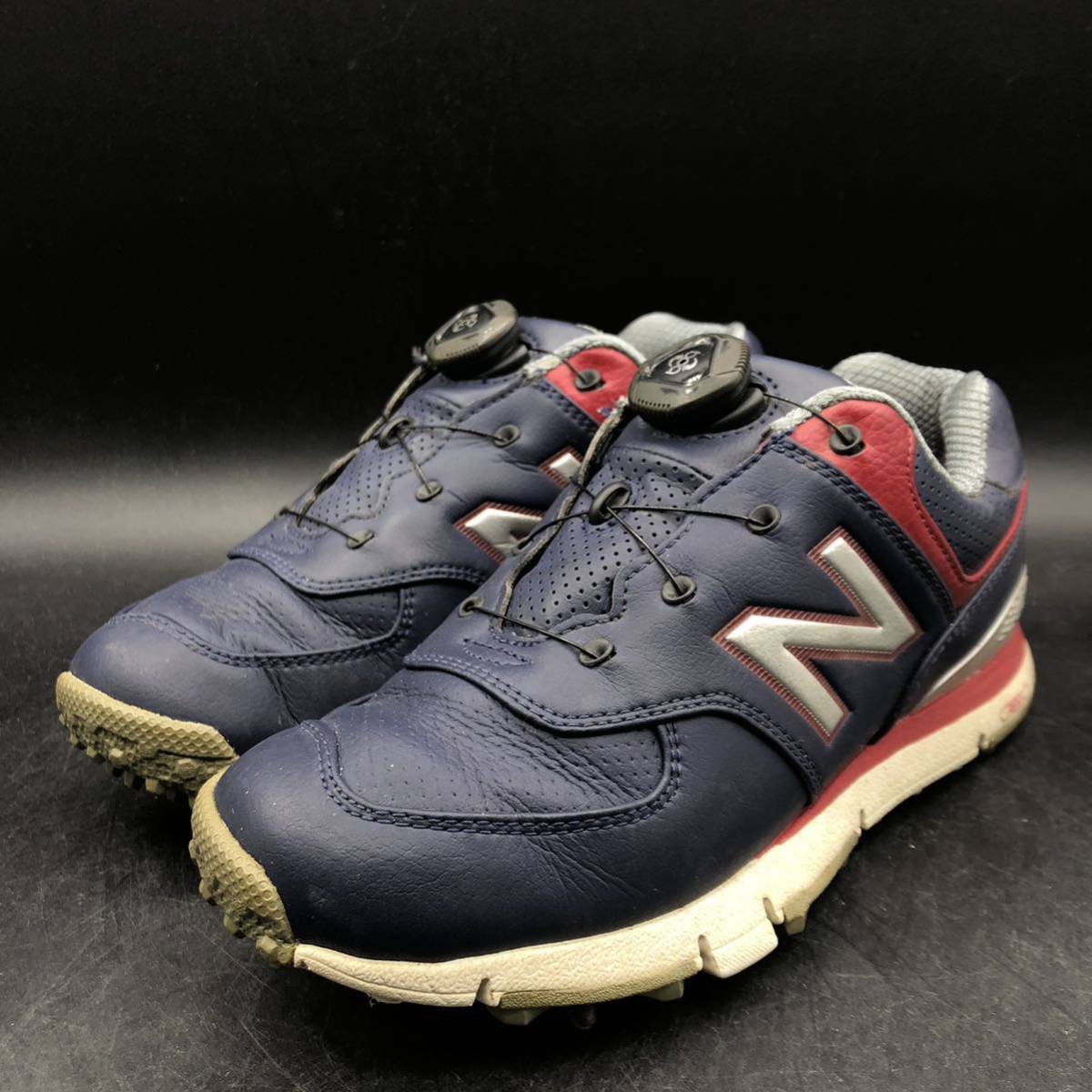 M1846 NEW BALANCE ニューバランス 574 ゴルフシューズ スパイク シューズ BOA ボア レディース US5.5/22.5cm ネイビー WGB574NR_画像1