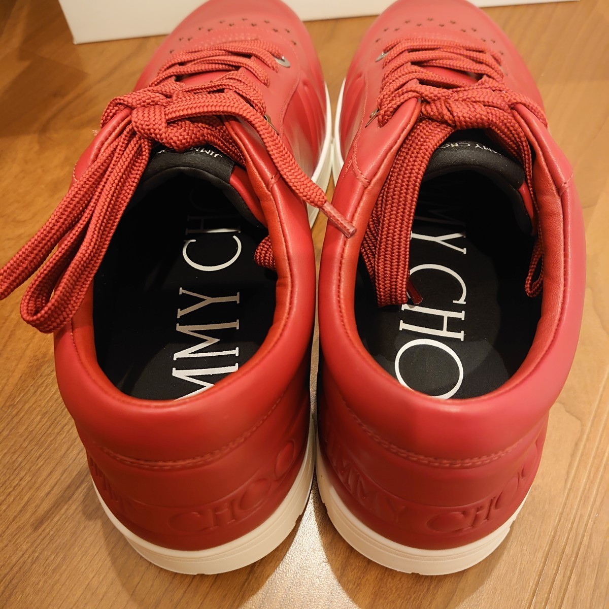 [ prompt decision ] new goods *JIMMY CHOO* Jimmy Choo * men's * sneakers * shoes * red * size 30cm(45cm)