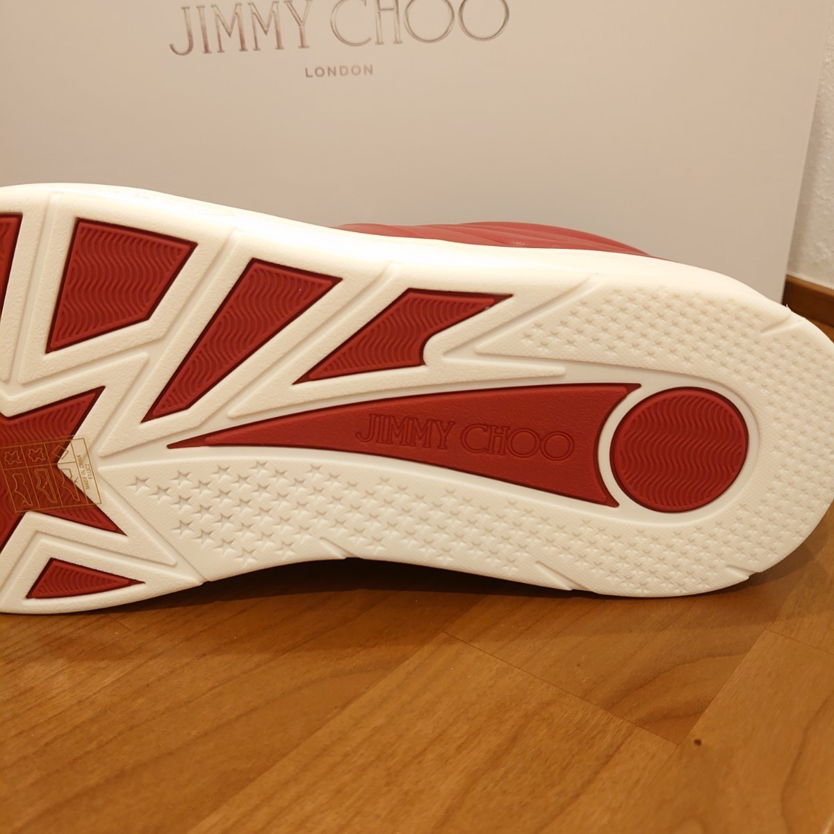 [ prompt decision ] new goods *JIMMY CHOO* Jimmy Choo * men's * sneakers * shoes * red * size 30cm(45cm)