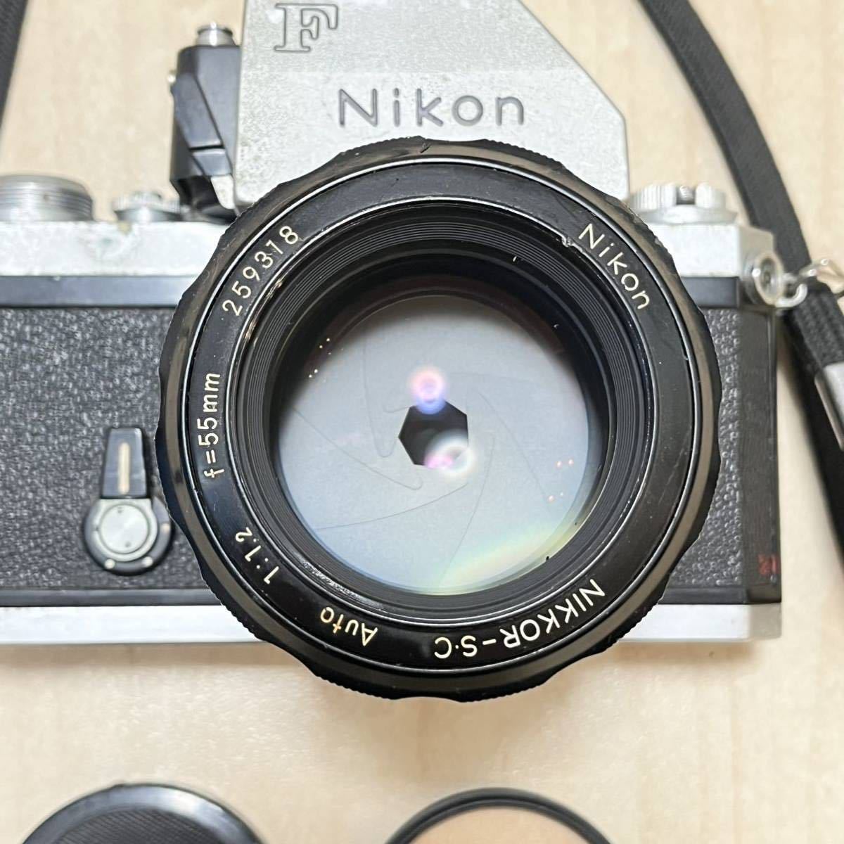 600 ニコン Nikon F フィルムカメラ ／NIKKOR-S・C AUTO f1.2 f=55mm カメラレンズ_画像2