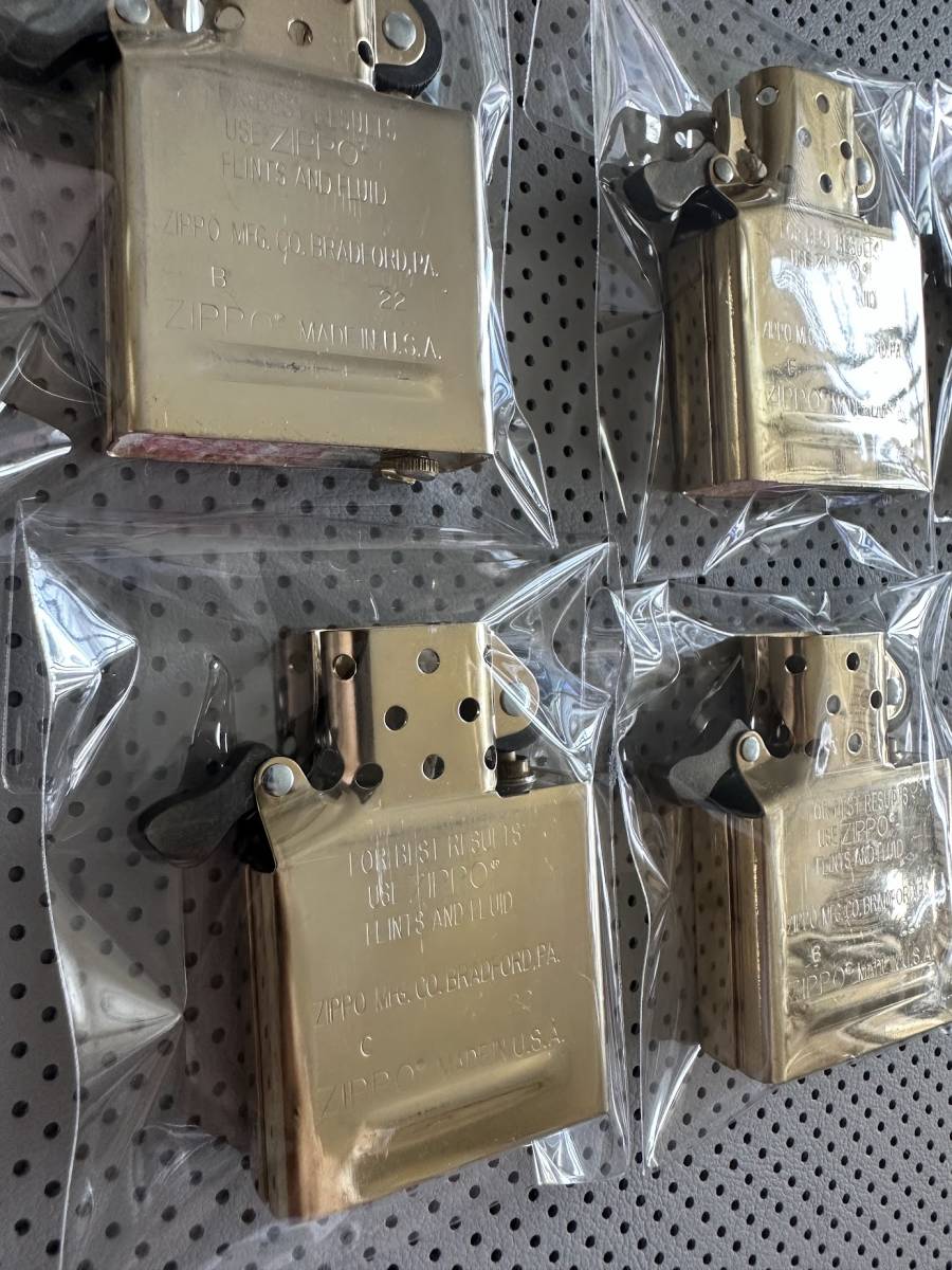 4pcsセット ZIPPO 純正 インサイドユニット 新品未使用 インナー ゴールド レギュラーサイズ ジッポー USA ライター 交換用 fe9_画像7