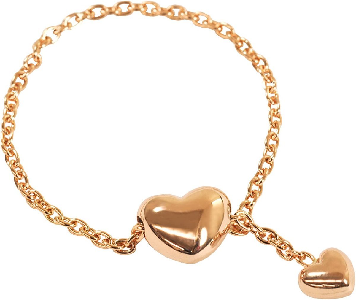 .... Heart . pretty *K18PG ring Heart chain ring free size 18 gold pink gold free chain ring free shipping 