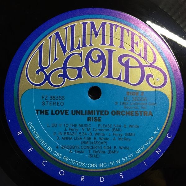 【★★激レア★美盤★LP】 RISE - 【THE LOVE UNLIMITED ORCHESTRA】 Prod BARRY WHITE ★アナログ★レコード★12inch★70's 80's 1029_画像3