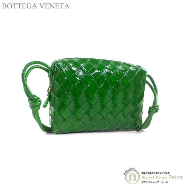 ボッテガ ヴェネタ （BOTTEGA VENETA） イントレチャート ミニ ループ カメラバッグ ショルダー 723547 エンビー（新品）_画像1