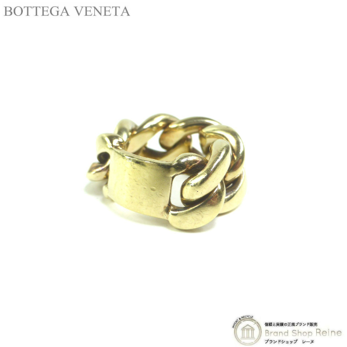 ボッテガ ヴェネタ （BOTTEGA VENETA） チェーン タグ リング Ag925 指輪 13号 ゴールド（中古）