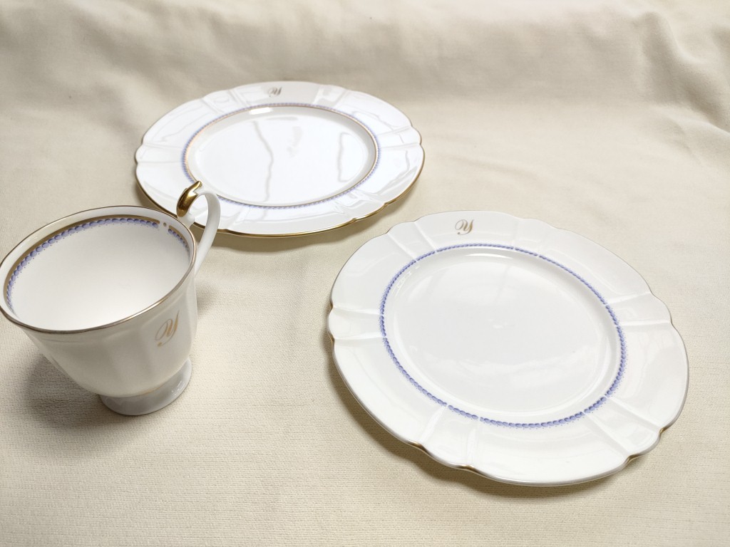 値下げしました　銀座和光食器　モーニングセット　マグカップ　中皿　大皿　使用回数の少ないUSED品_画像9