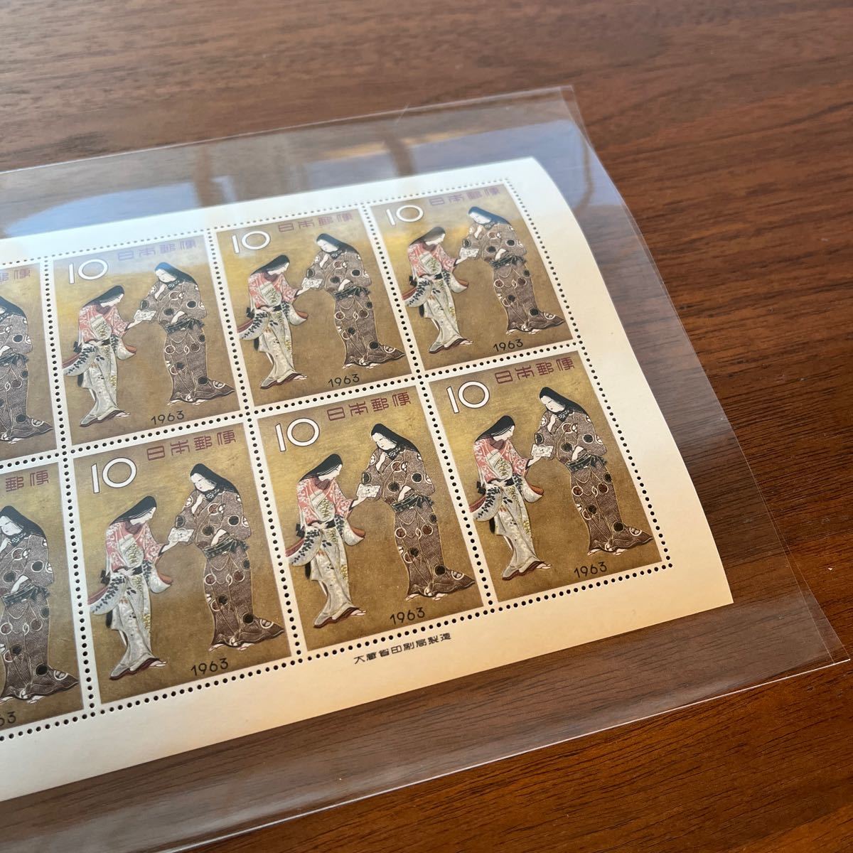 切手 切手趣味週間 1963年 10円×10枚 2シート 額面200円_画像7
