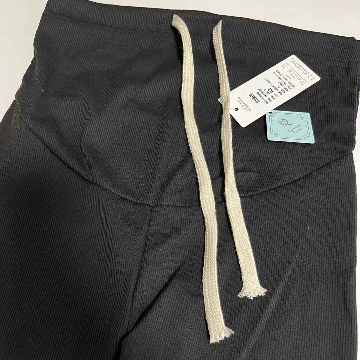 新品未使用 レディース マタニティ 妊婦 リブ レギンス パンツ スパッツ ブラック 黒 M 韓国ファッション