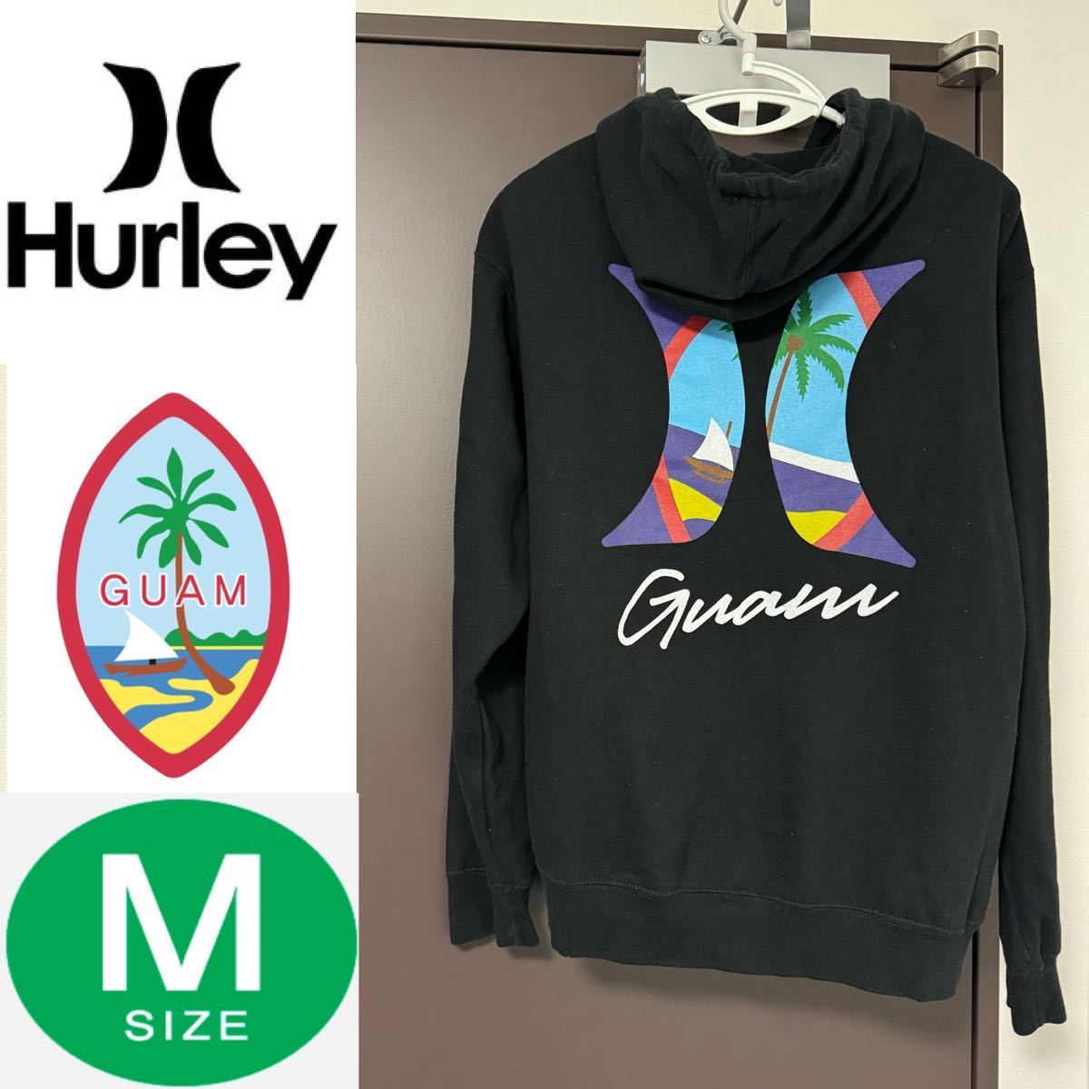 Hurley ハーレー パーカー ジャケット 黒 ブラック Mサイズ M ロゴ グアム グアム限定 ジップアップ メンズ レディース 現地限定_画像1