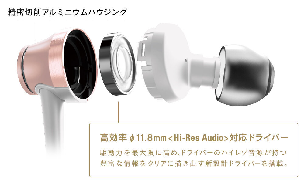 ◆新品 オーディオテクニカ audio-technica ハイレゾ音源対応イヤホン ATH-CKR70 PK [有線/カナル型/軽量/ピンクゴールド] 保証付_画像2