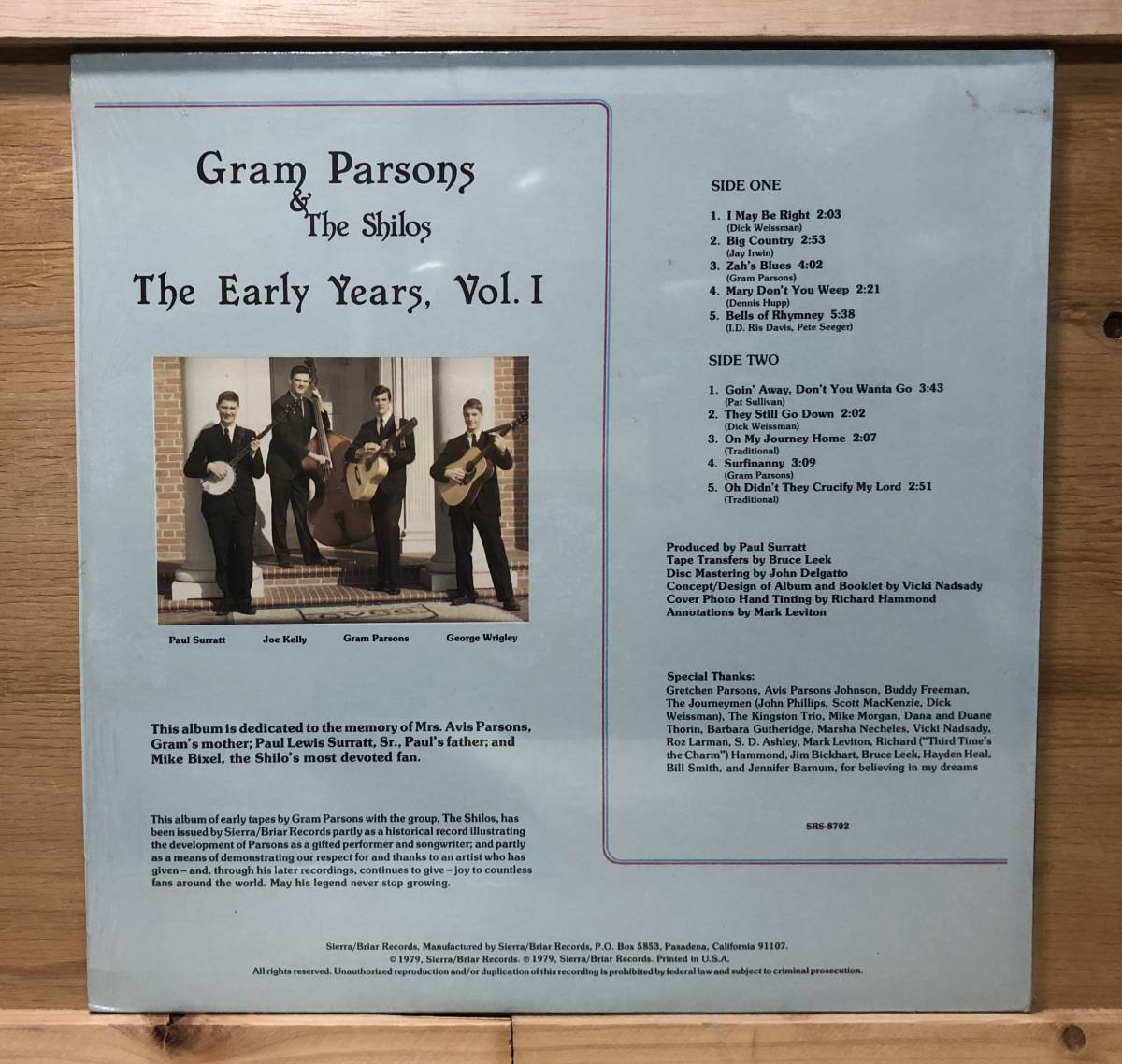 □□11-LP【12287】-【US盤】GRAM PARSONSグラム・パーソンズ★THE EARLY YEARS 1963-1965 アーリー・イヤーズ_画像2