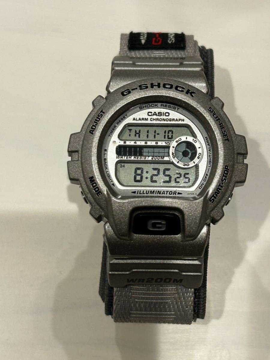 CASIO GSHOCK ジーショックDW 6900 200m防水グレー色ナイロンベルト美品_画像1