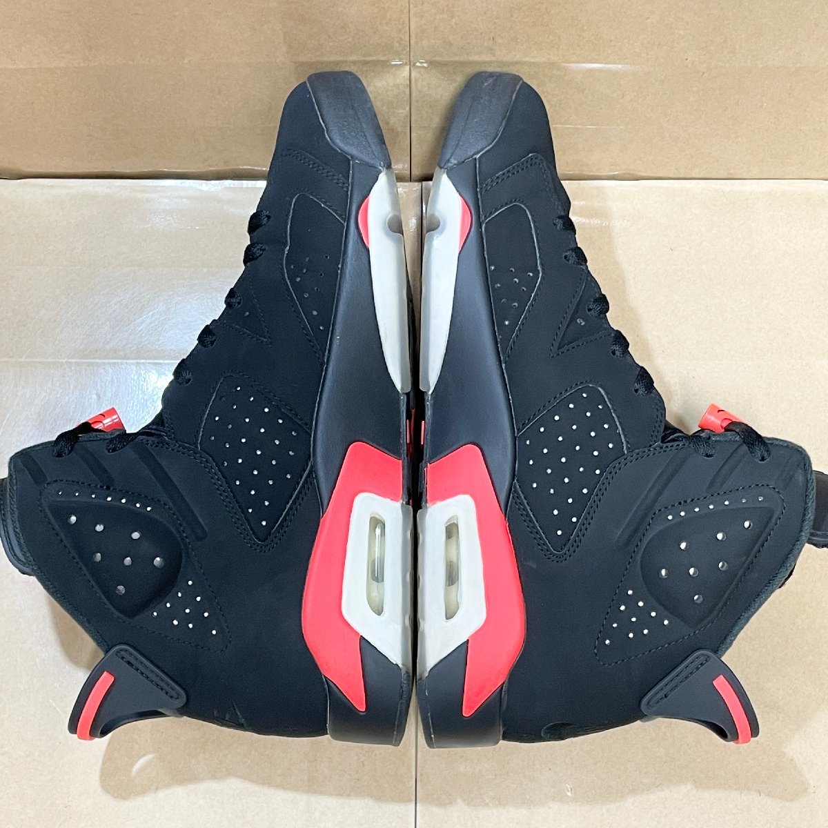 29cm AIR JORDAN 6 RETRO 384664-060 エア ジョーダン 6 レトロ ブラック/インフラレッド メンズ スニーカー DX H94079_画像3