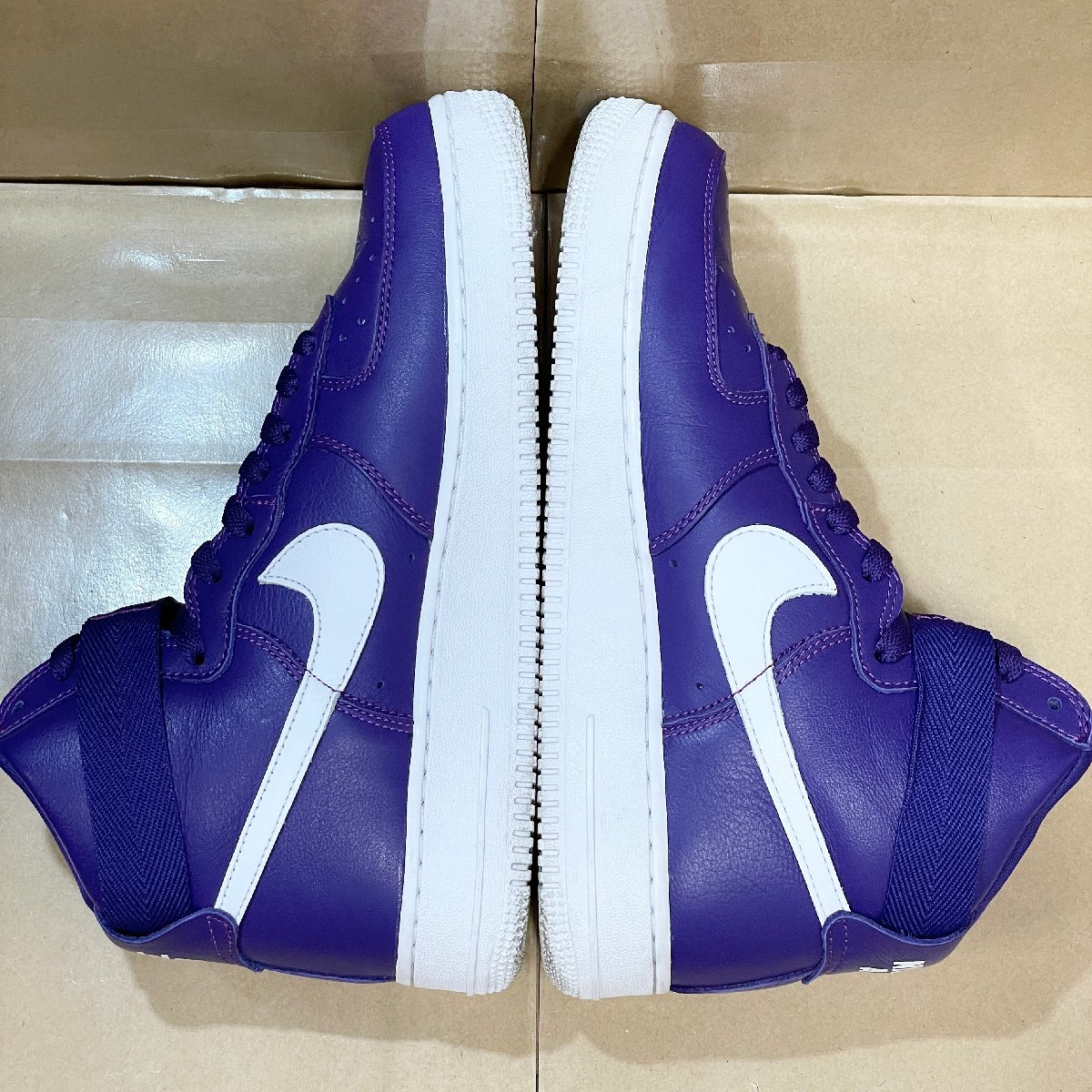 26cm NIKE AIR FORCE 1 AF1 HIGH RETRO QS 823297-500 ナイキ エア フォース 1 ハイ レトロ パープル メンズ スニーカー EL H97473_画像3