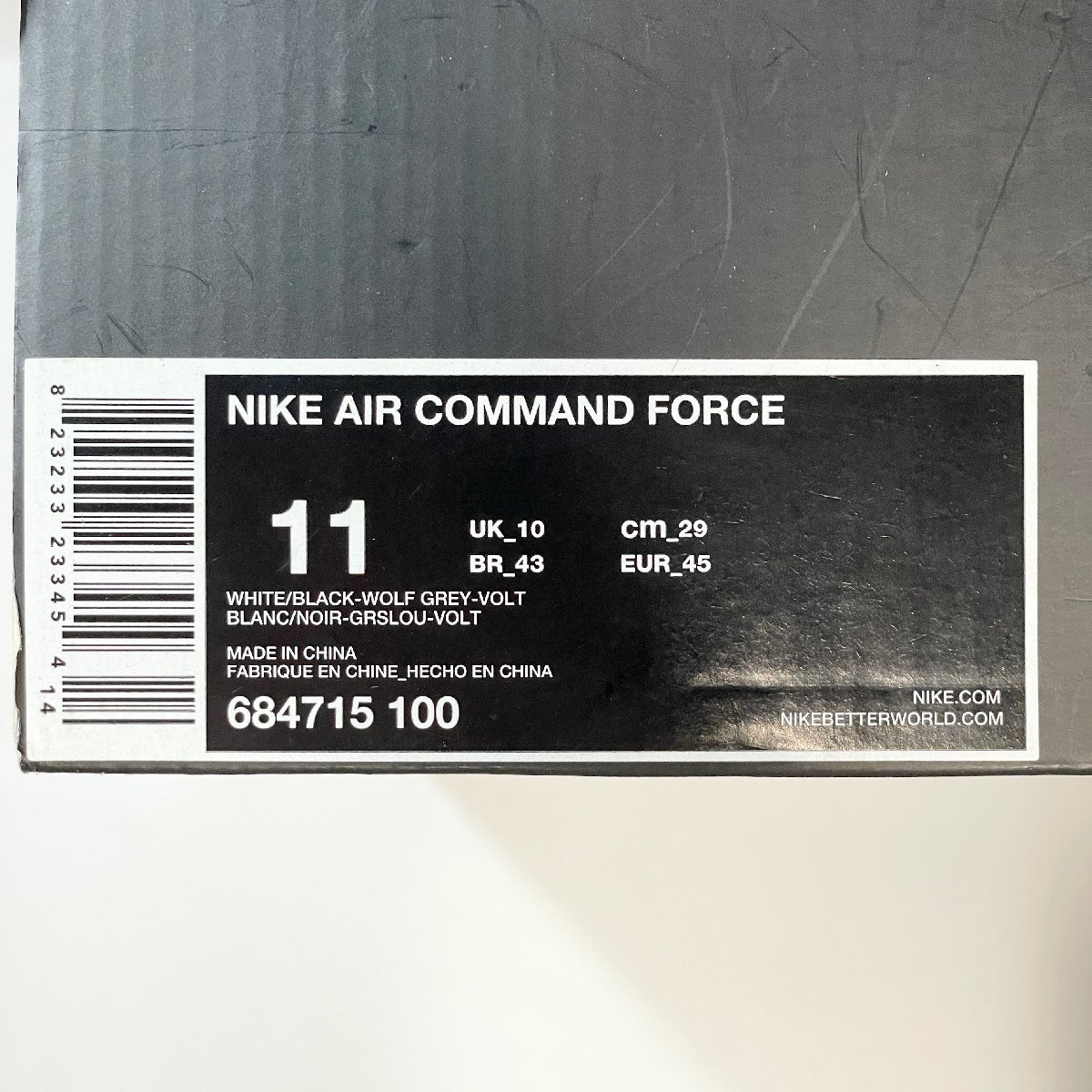 29cm NIKE AIR COMMAND FORCE 684715-100 ナイキ エア コマンドフォース ボルト メンズ スニーカー HL H99361_画像9