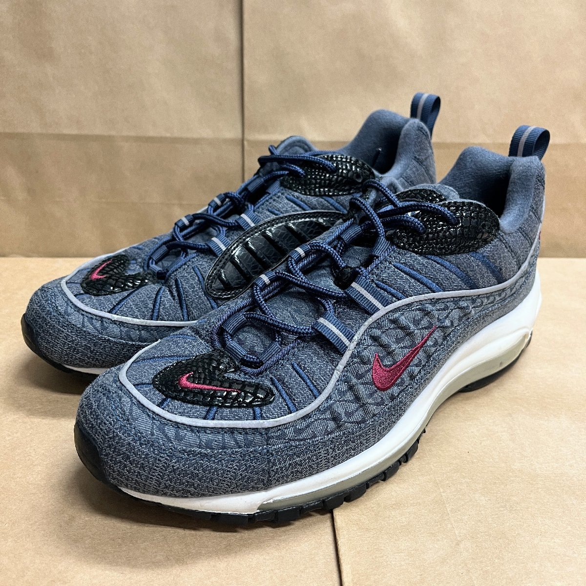 27cm AIR MAX 98 QS 924462-400 ナイキエアマックス98QS グレー メンズ スニーカー CD H98782_画像1