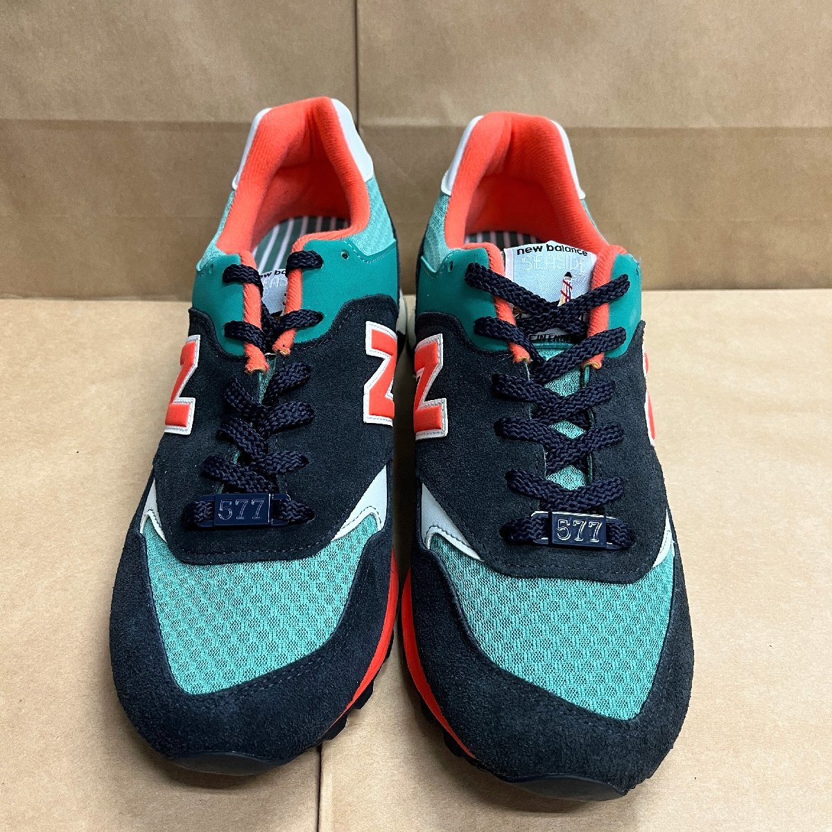 27.5cm NEW BALANCE M577 NBS M577NBS ニューバランスM577NBS ネイビーオレンジ メンズ スニーカー BX H50703_画像2