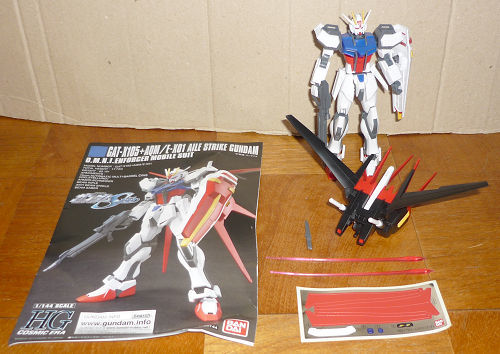 組立品：バンダイ HG 1/144 GAT-X105 AQM/E-X01 ALE STRIKE GUNDAM エールストライクガンダム_画像1