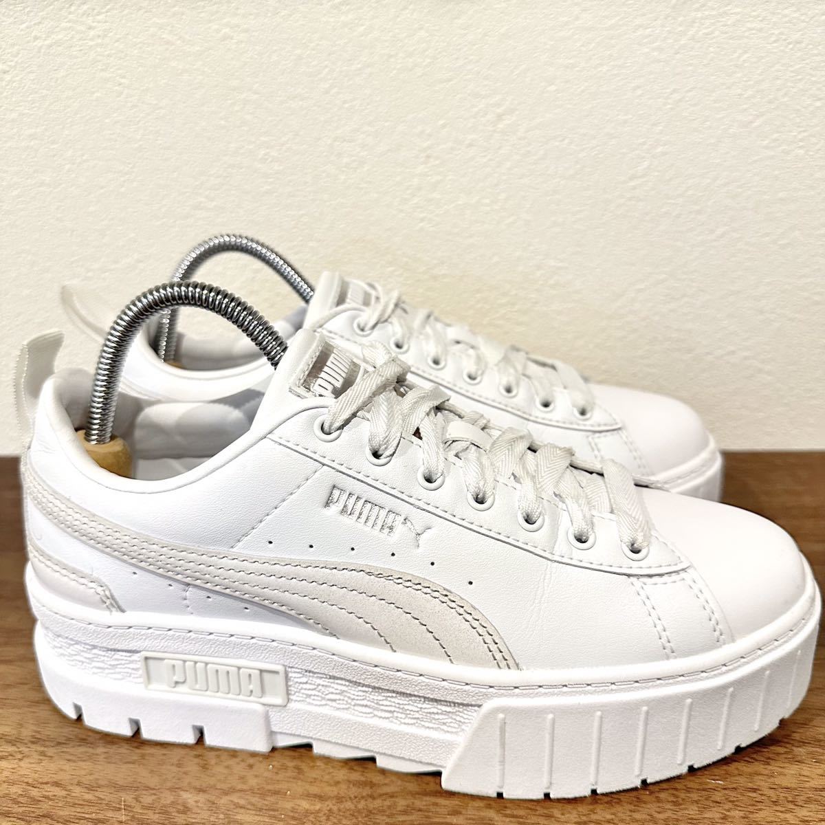 PUMA MAYZE GLOW WNS プーマ メイズ グロー ホワイト レディース ローカットスニーカー 383684-01 厚底 カジュアル 23.5cm 美品_画像3