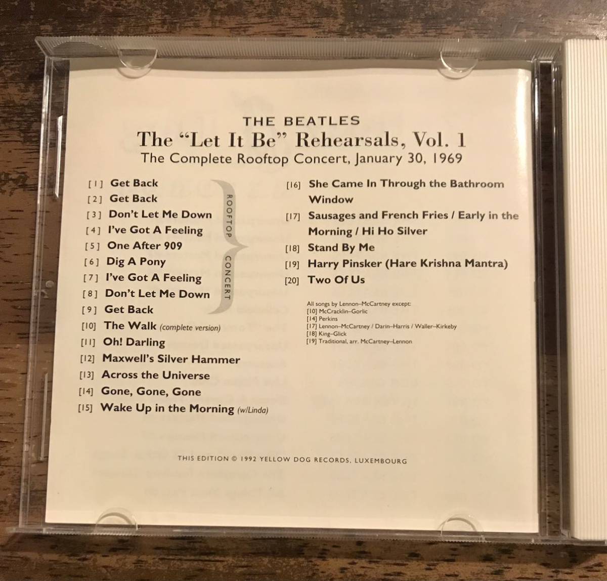 The Beatles / The Complete Rooftop Concert: The “Let It Be” Rehearsals Vol.1 (Yellow Dog Records/1CD) / ビートルズ / アップル屋_画像3