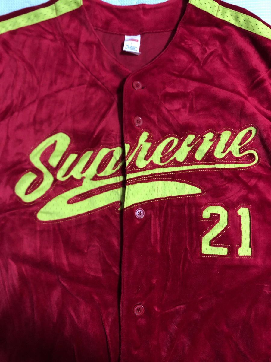 supreme 20FW velour baseball jersey Lサイズ｜Yahoo!フリマ（旧