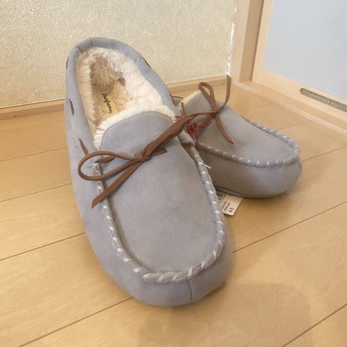 【22〜23cm】アメリカ購入 モック スリッポン グレー メモリフォームでモチふわ 検)UGG Emu ミネトンカ Dakota ダコタ ムートンブーツ_画像1