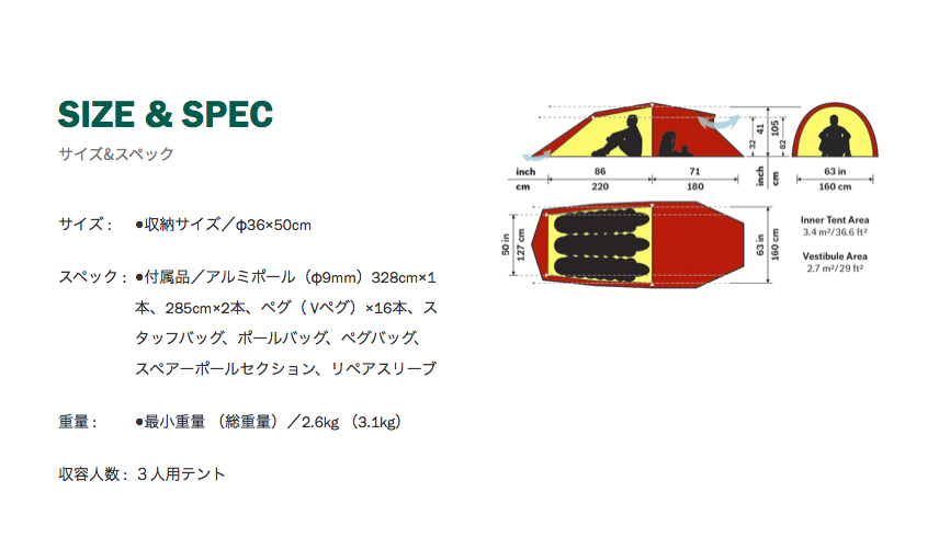 Hilleberg Nallo 3 GT Red使用了2次    原文:Hilleberg Nallo 3GT レッド 使用回数2回