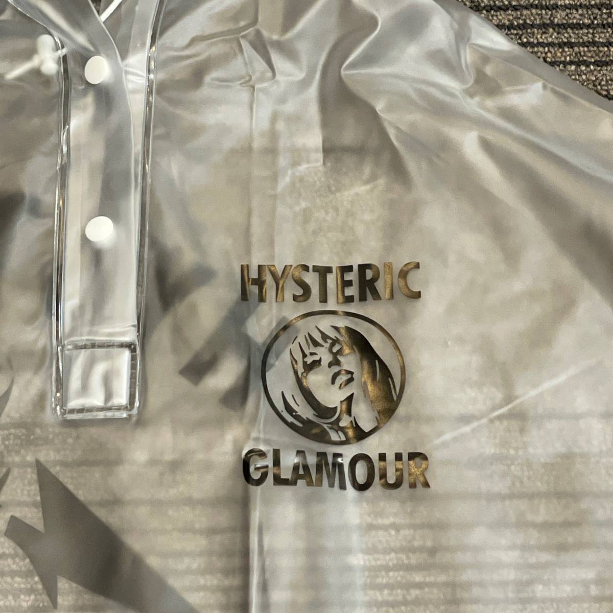 【TF1111】 ポンチョ HYSTERIC GLAMOUR ヒス 撥水 ユニセックス レインウェア レインコート ヒステリックグラマー 雨具 クリア 半透明 _画像4