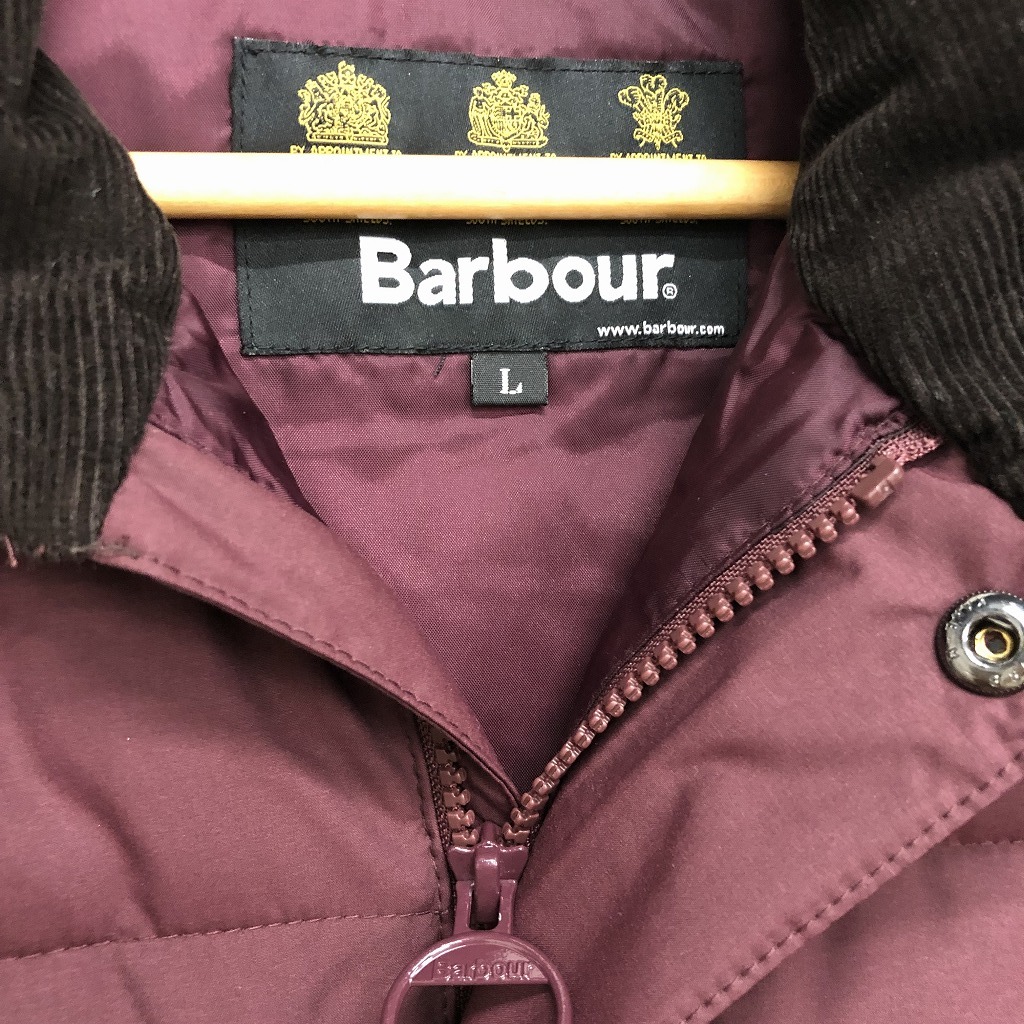 Barbour ダウンベスト Ｌ ボルドー メンズ 11_画像3